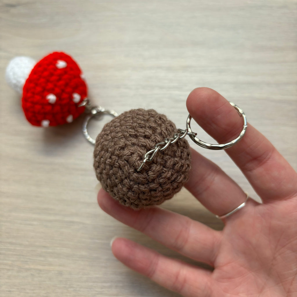 Crochet Toadstool/Mushroom Keyring