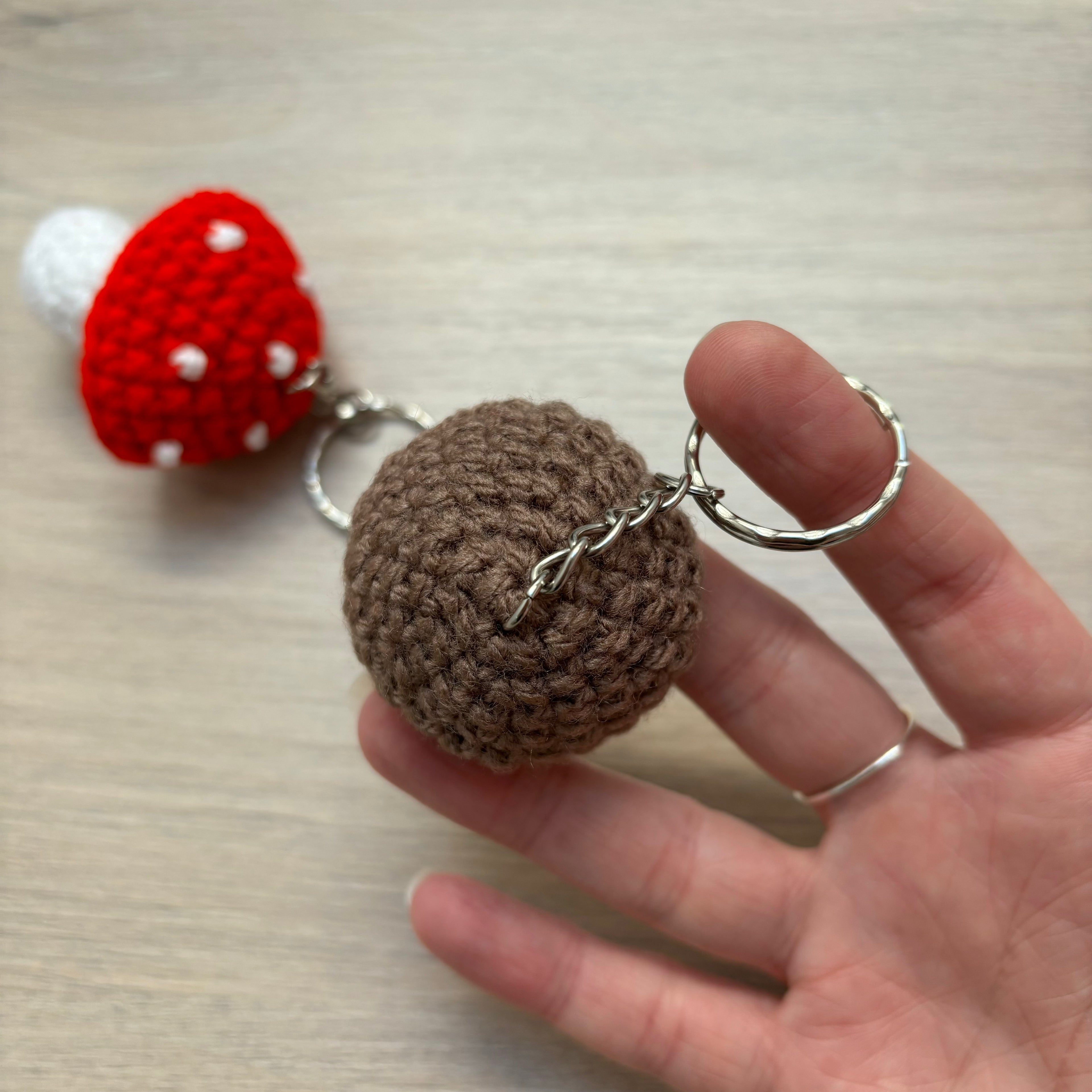 Crochet Toadstool/Mushroom Keyring