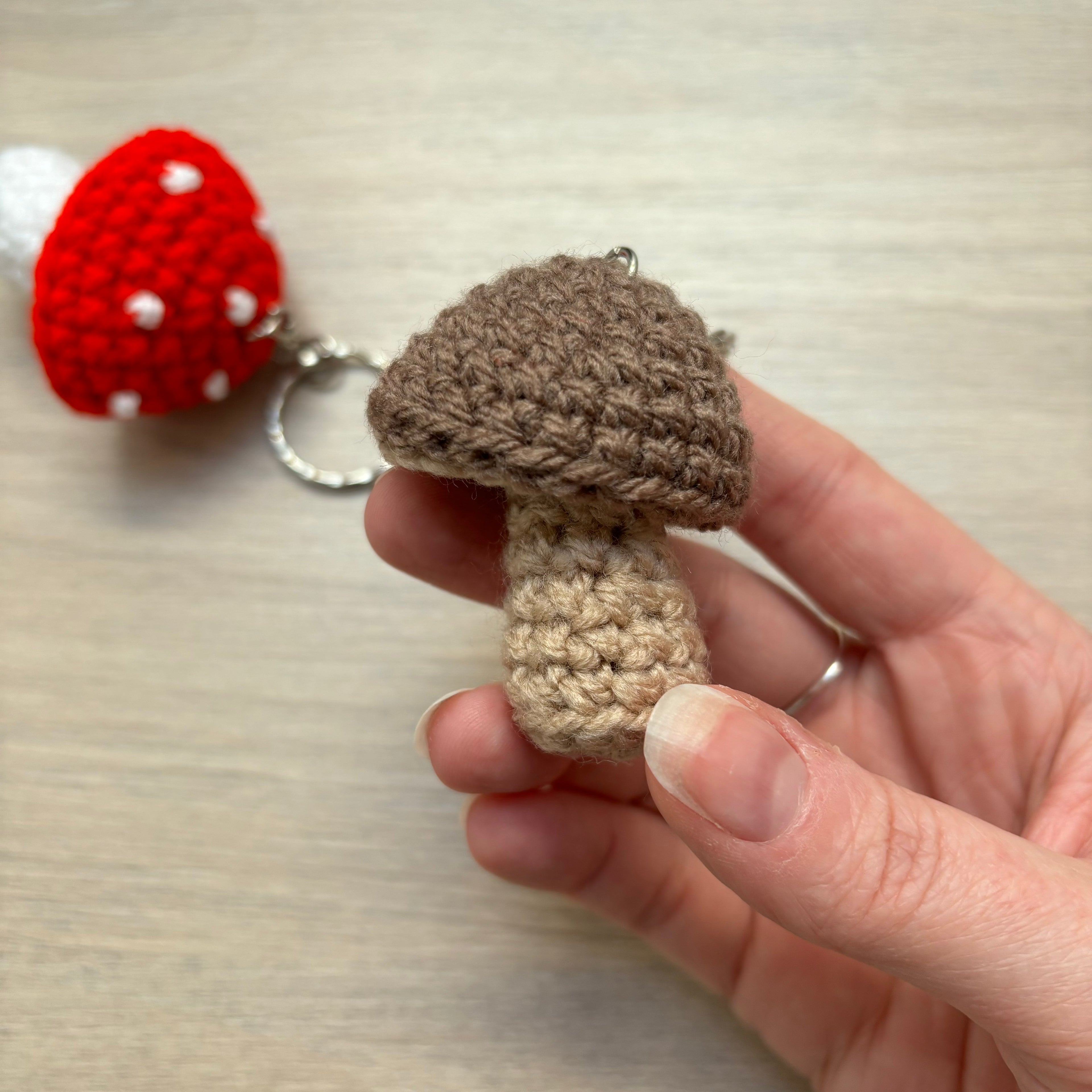 Crochet Toadstool/Mushroom Keyring