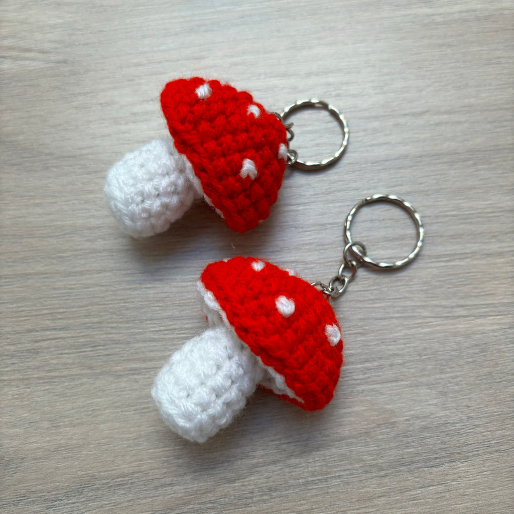 Crochet Toadstool/Mushroom Keyring