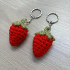 Crochet Strawberry Keyring