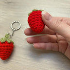 Crochet Strawberry Keyring