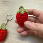 Crochet Strawberry Keyring