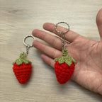 Crochet Strawberry Keyring
