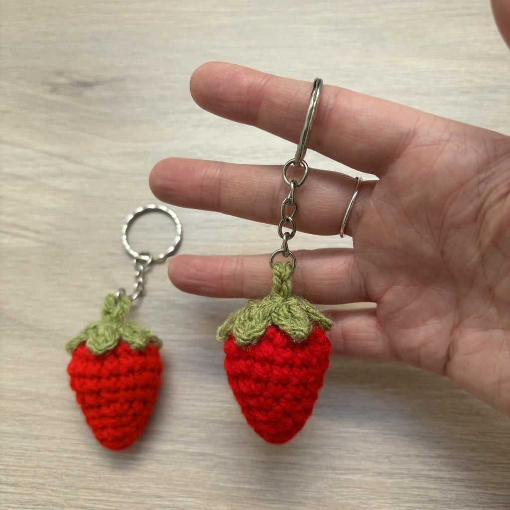 Crochet Strawberry Keyring
