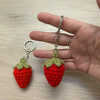 Crochet Strawberry Keyring