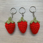 Crochet Strawberry Keyring