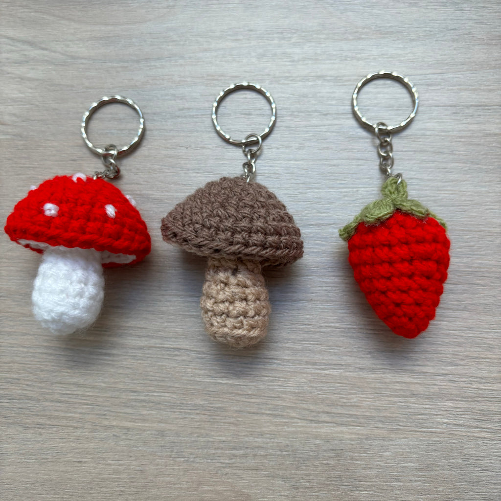 Crochet Toadstool/Mushroom Keyring