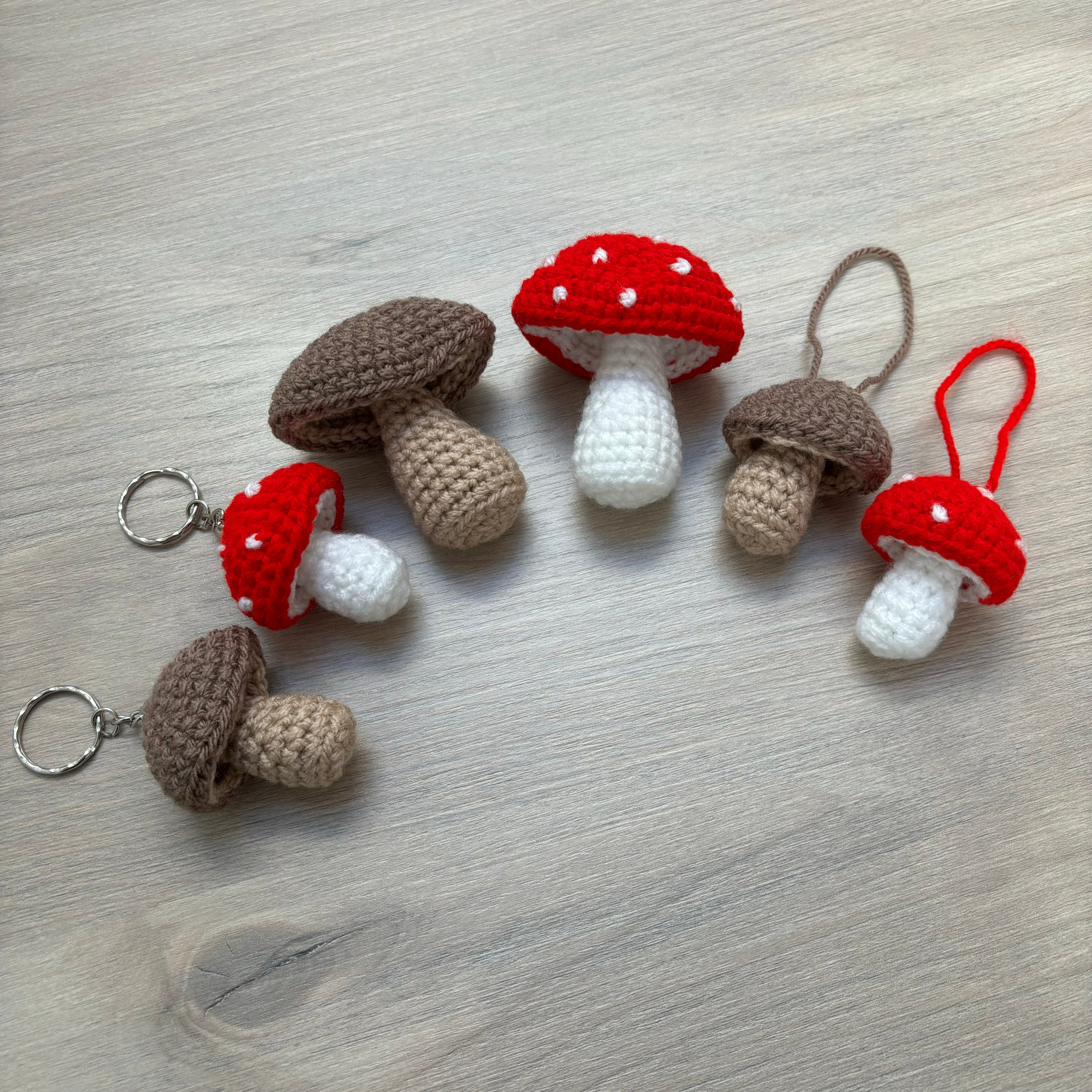 Crochet Toadstool/Mushroom Keyring