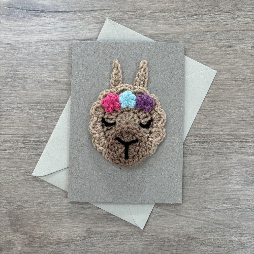 Crochet Llama 100% Recycled Greetings Card