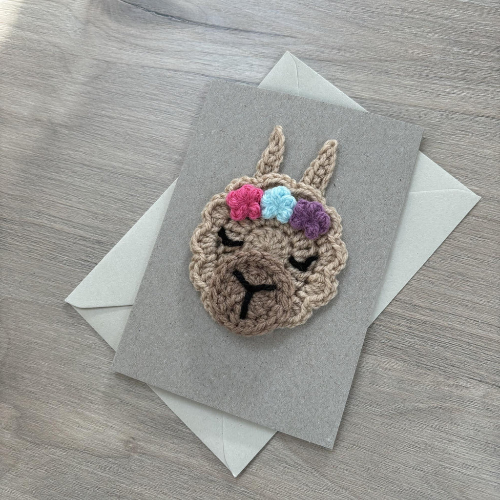 Crochet Llama 100% Recycled Greetings Card