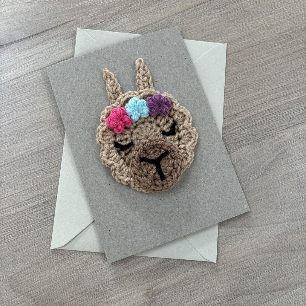 Crochet Llama 100% Recycled Greetings Card