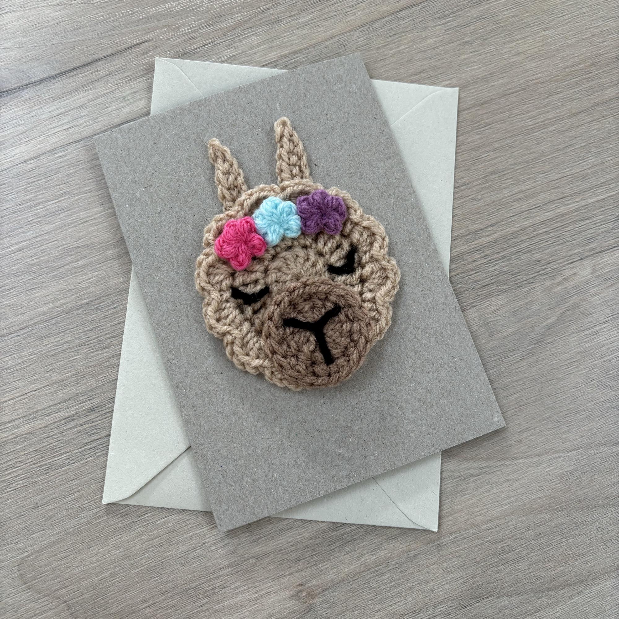 Crochet Llama 100% Recycled Greetings Card