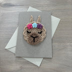 Crochet Llama 100% Recycled Greetings Card