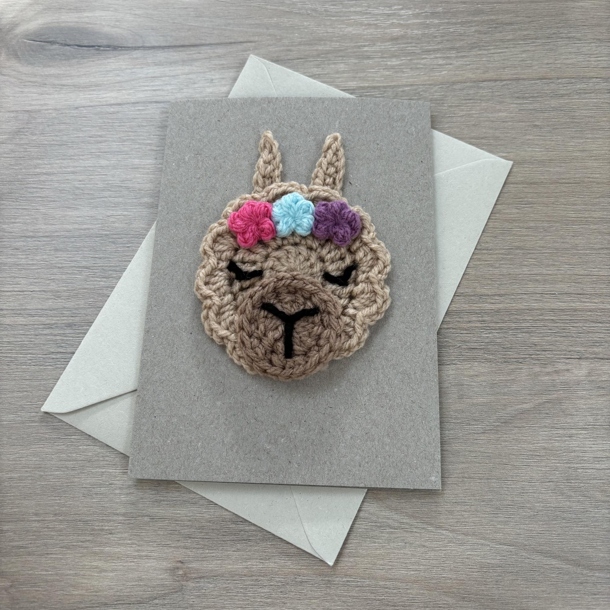 Crochet Llama 100% Recycled Greetings Card