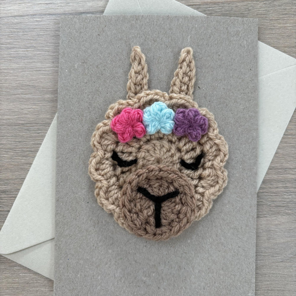 Crochet Llama 100% Recycled Greetings Card