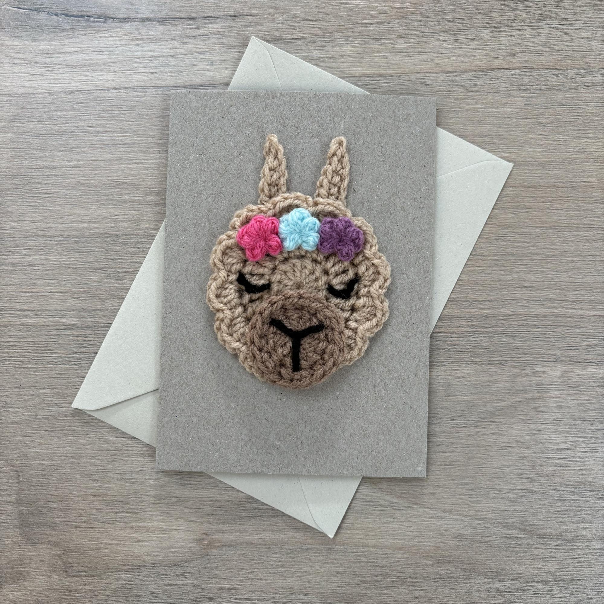 Crochet Llama 100% Recycled Greetings Card