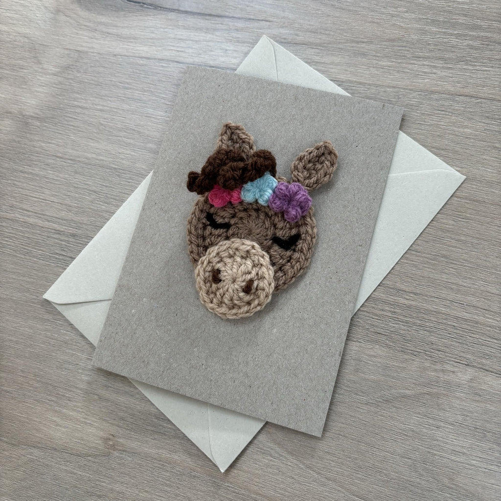 Crochet Horse 100% Recycled Greetings Card