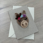 Crochet Horse 100% Recycled Greetings Card
