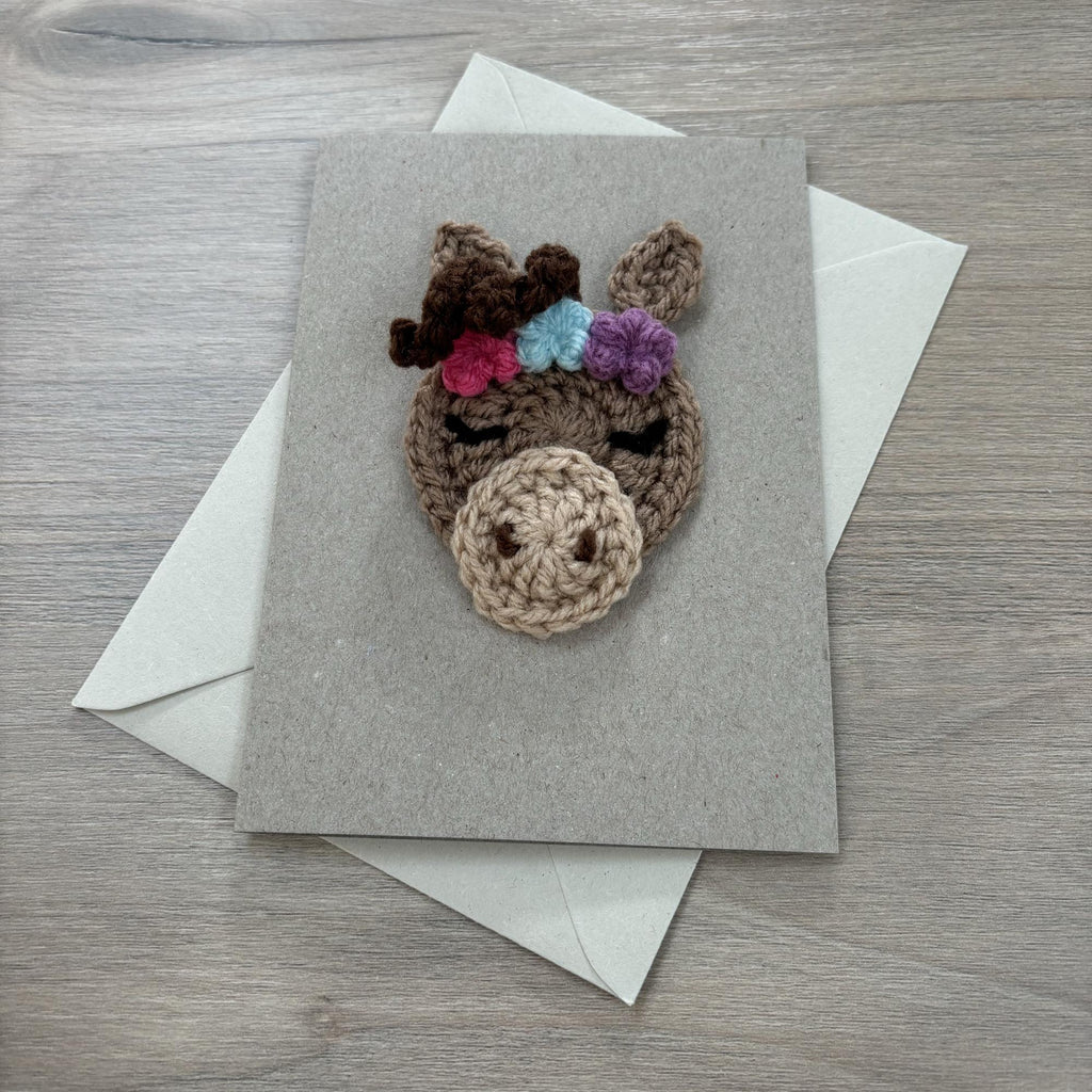 Crochet Horse 100% Recycled Greetings Card