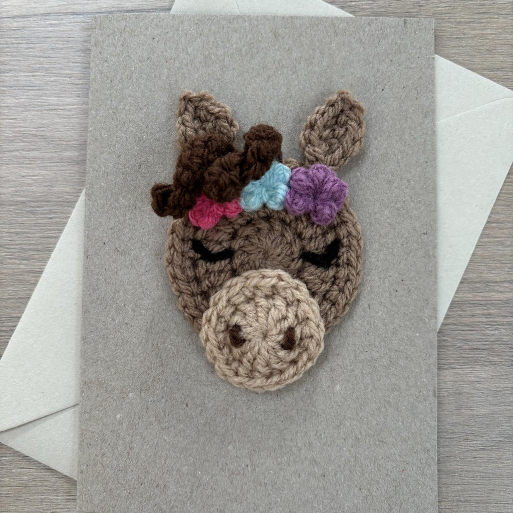 Crochet Horse 100% Recycled Greetings Card