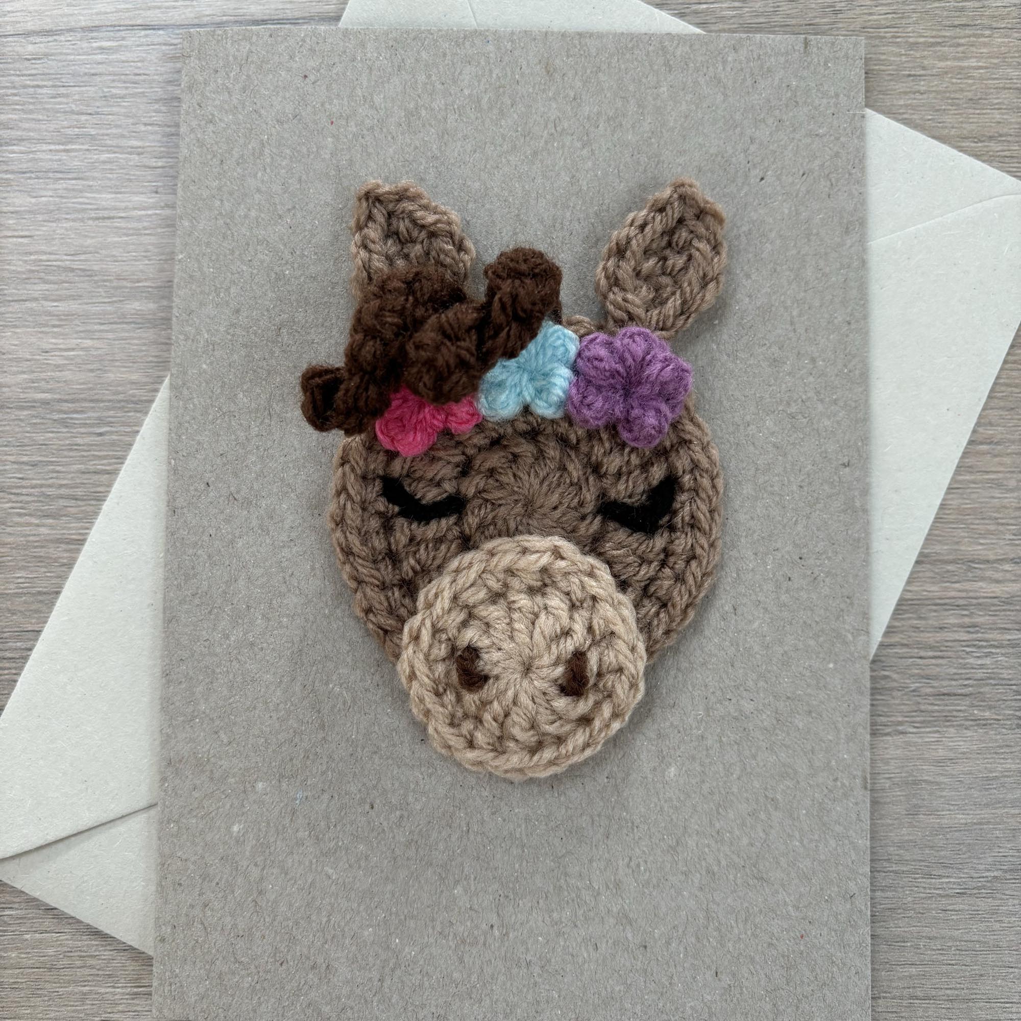 Crochet Horse 100% Recycled Greetings Card