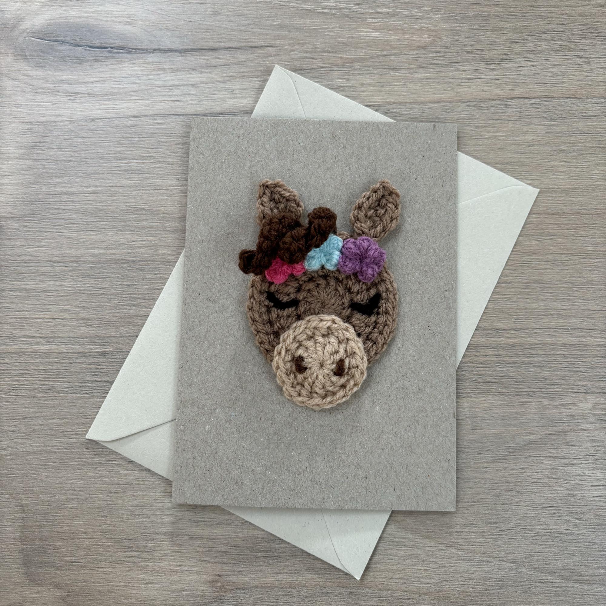 Crochet Horse 100% Recycled Greetings Card