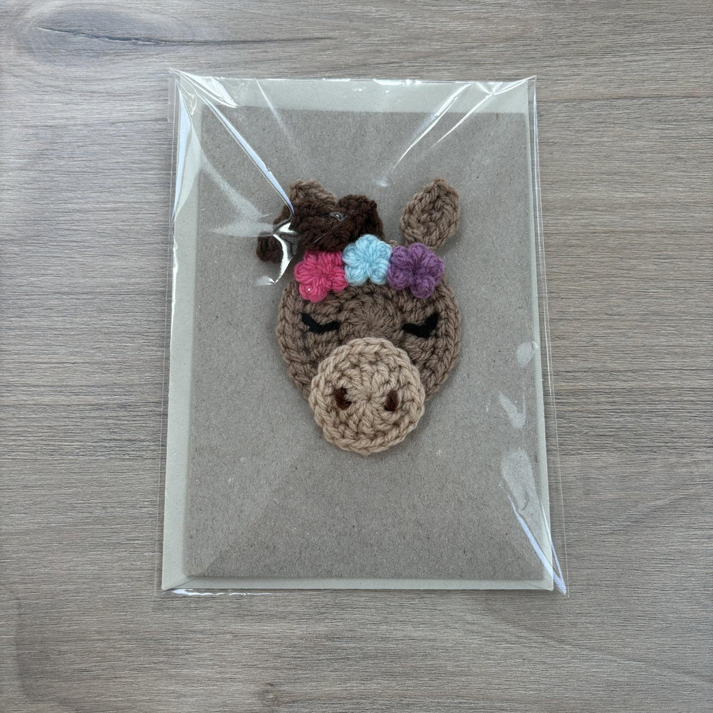 Crochet Horse 100% Recycled Greetings Card