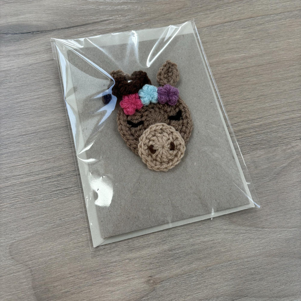 Crochet Horse 100% Recycled Greetings Card