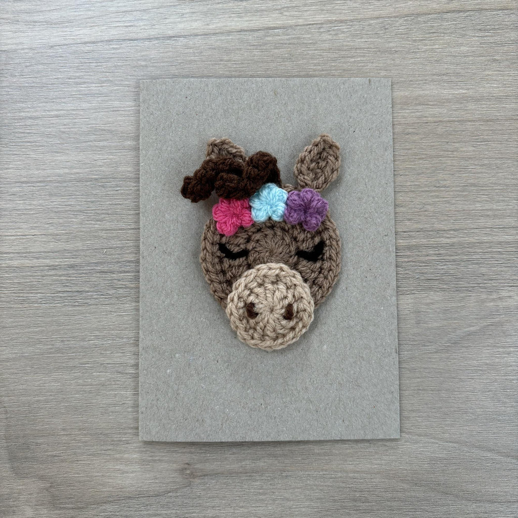 Crochet Horse 100% Recycled Greetings Card