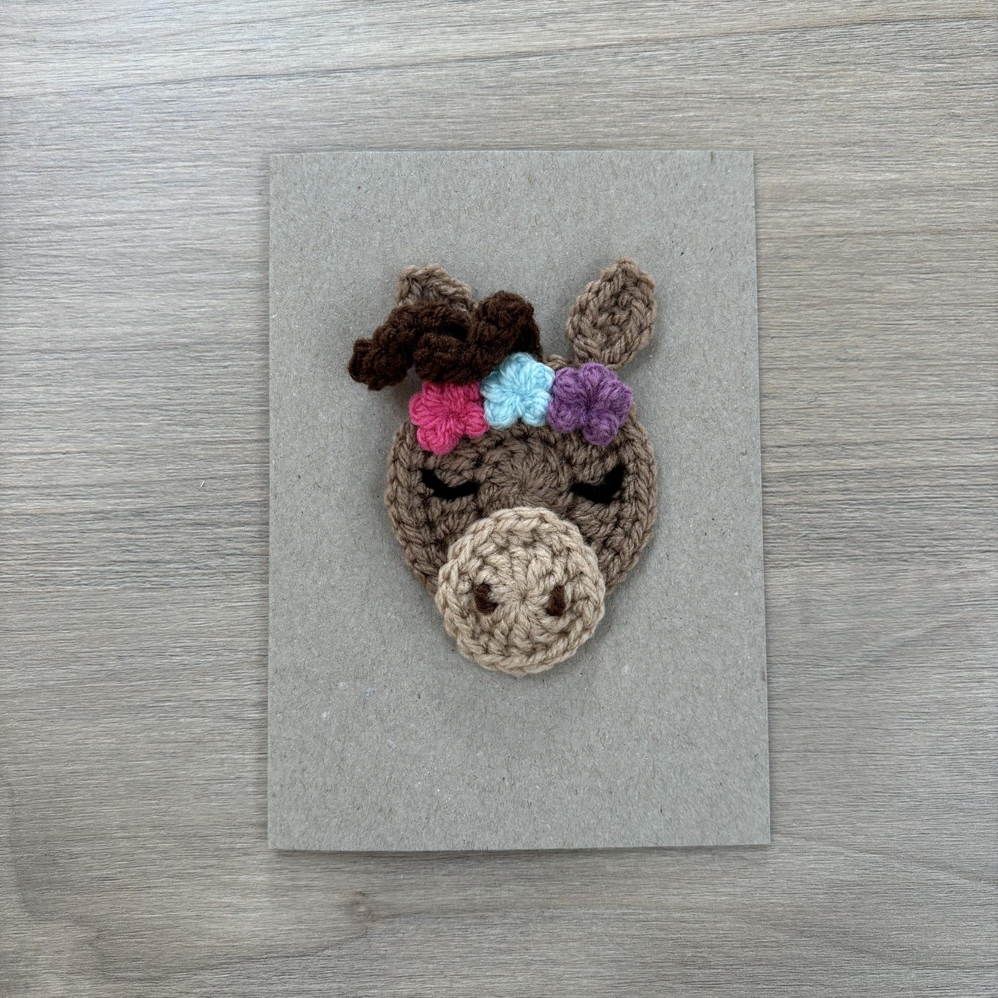 Crochet Horse 100% Recycled Greetings Card