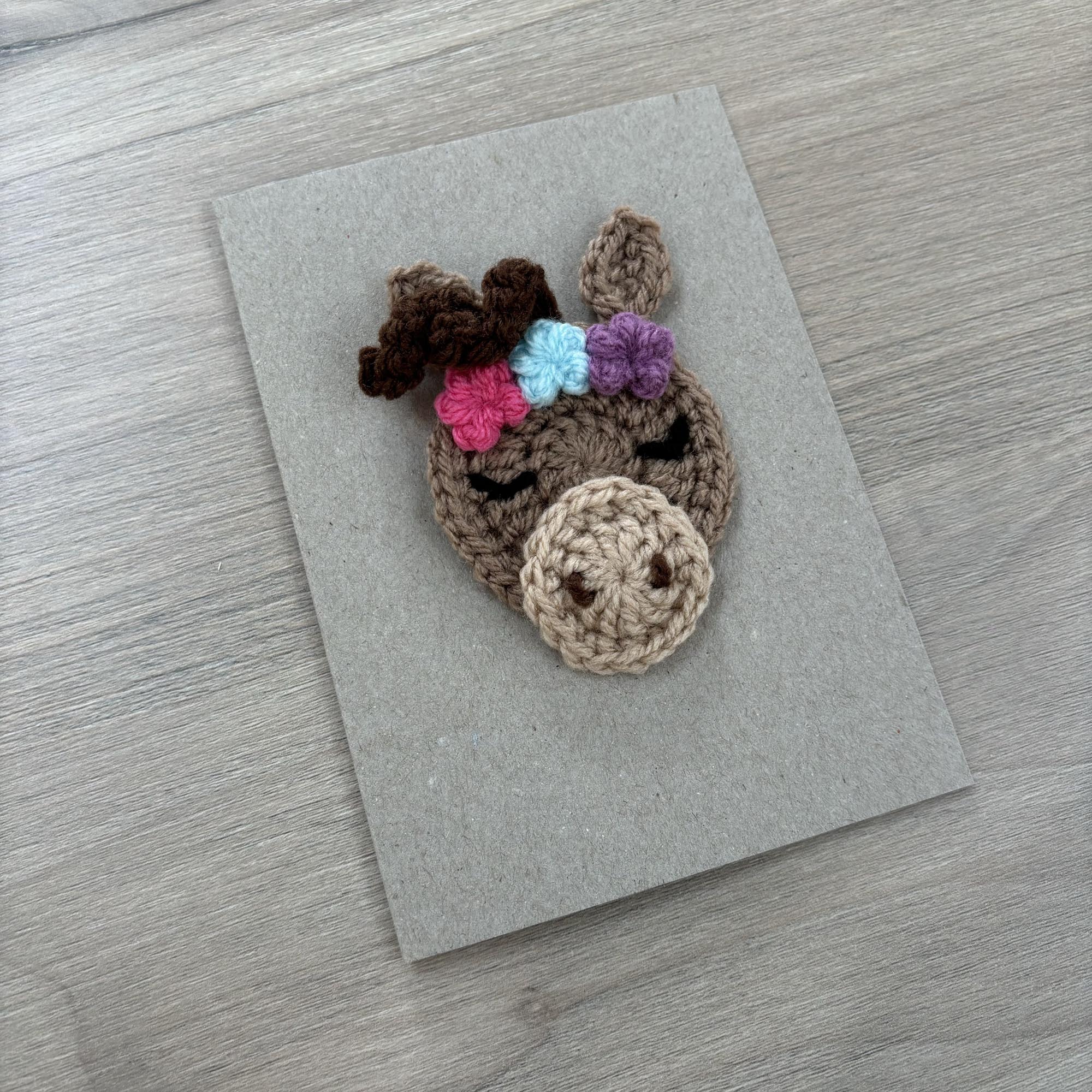 Crochet Horse 100% Recycled Greetings Card