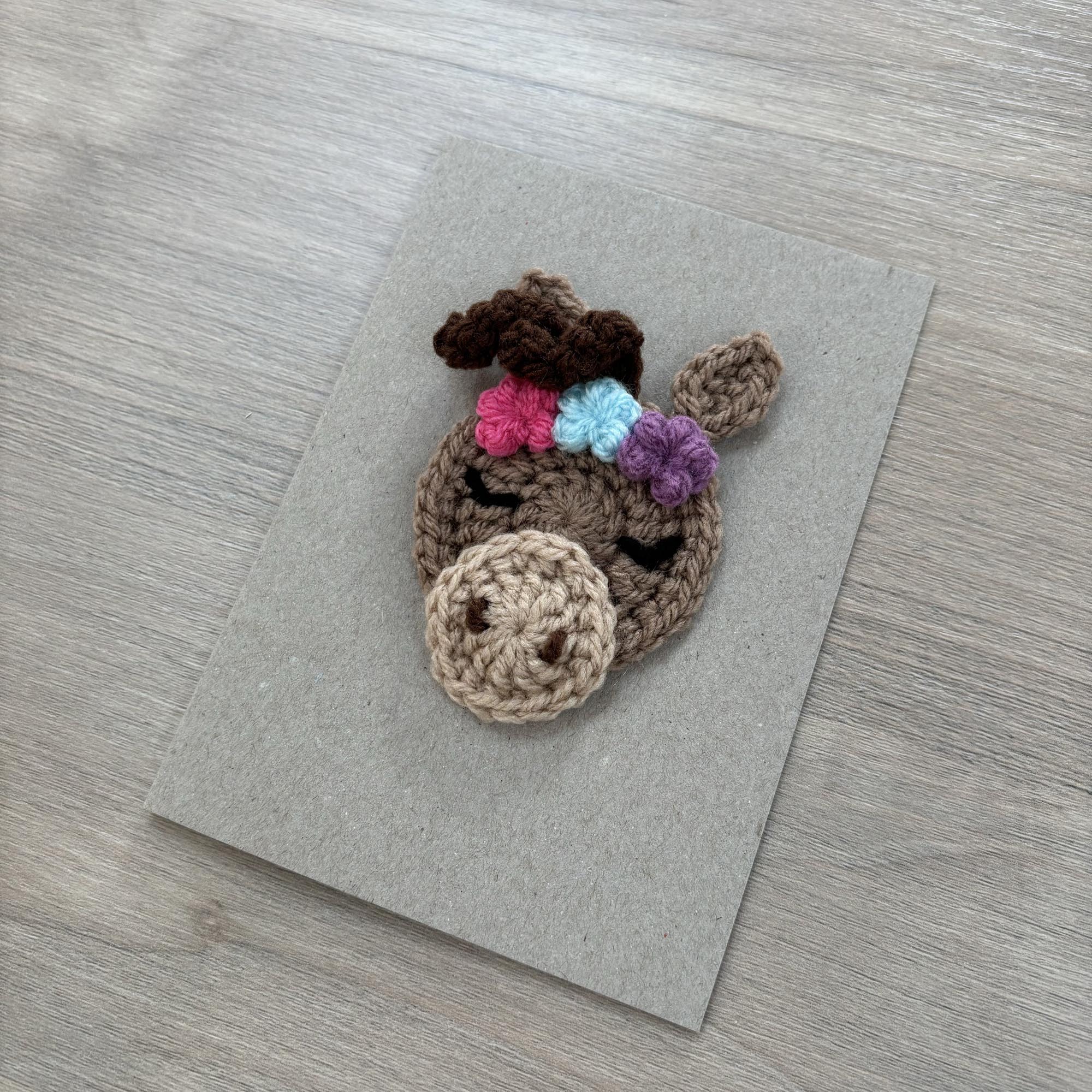 Crochet Horse 100% Recycled Greetings Card