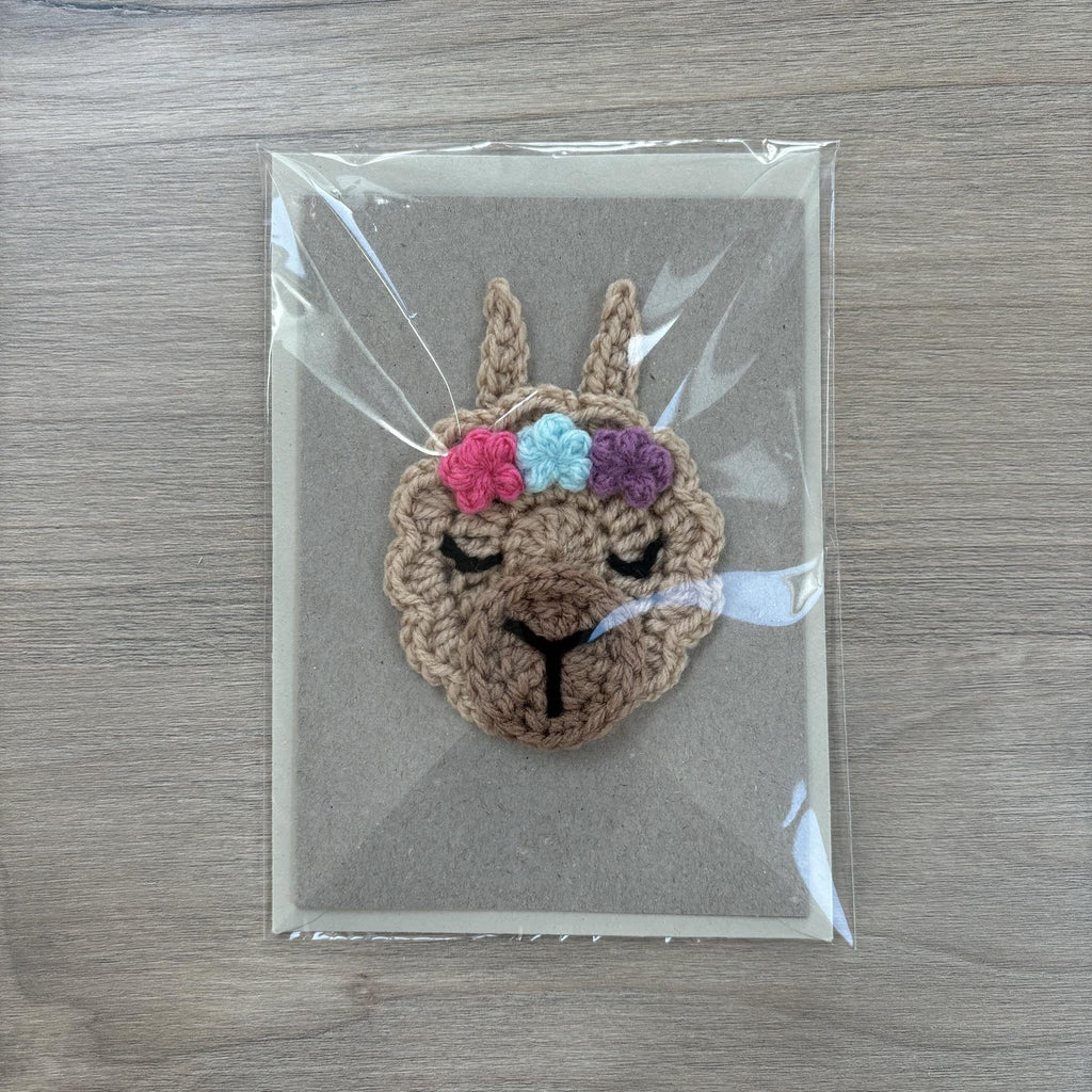 Crochet Llama 100% Recycled Greetings Card