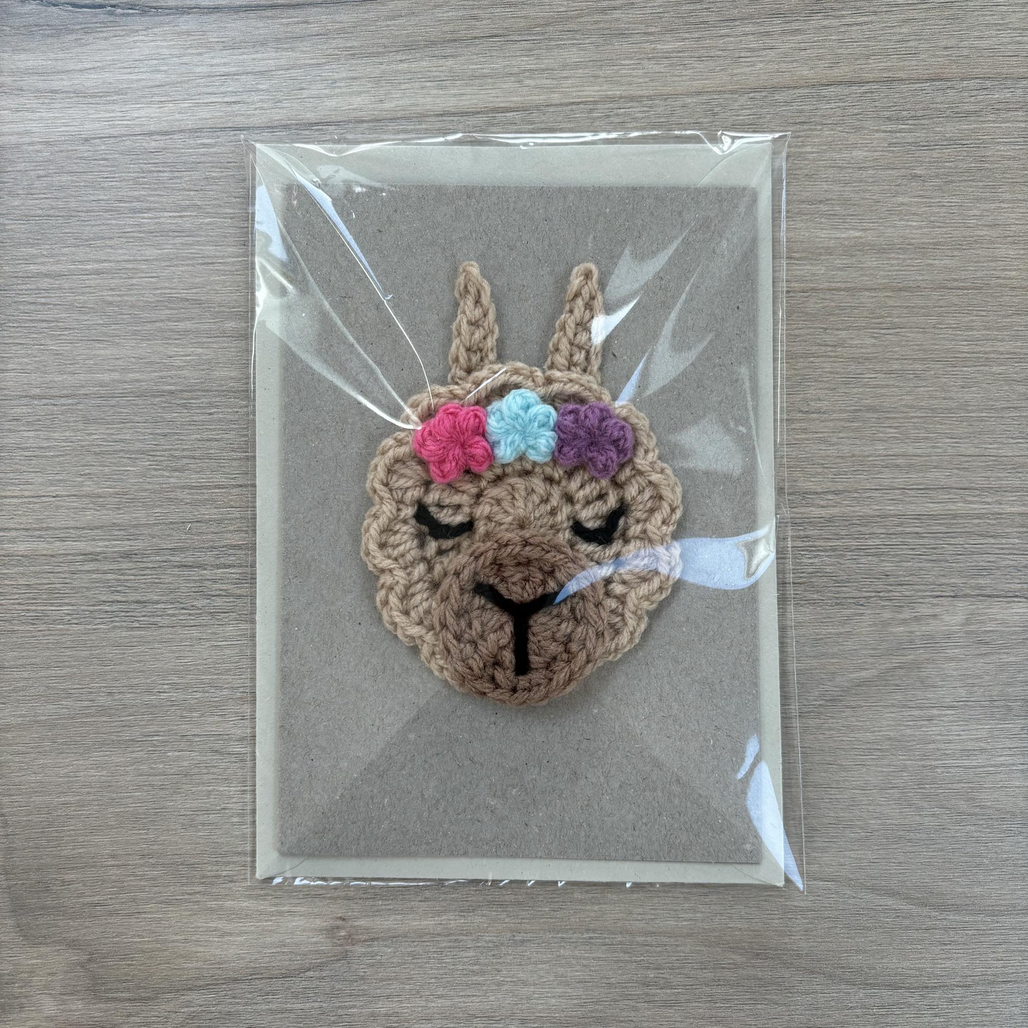 Crochet Llama 100% Recycled Greetings Card