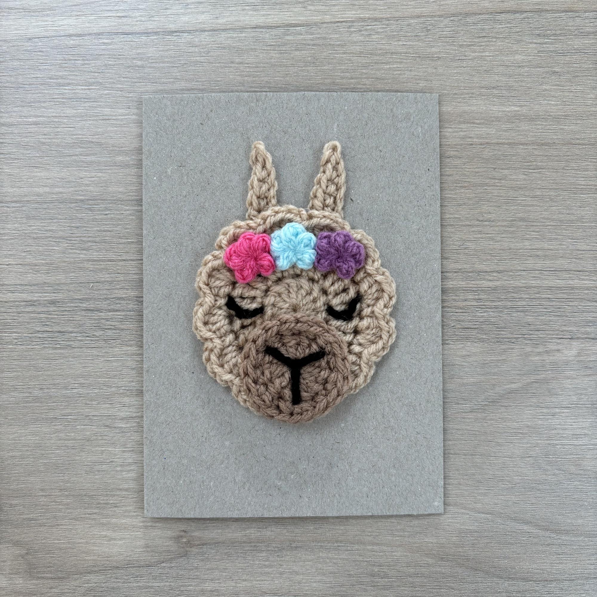 Crochet Llama 100% Recycled Greetings Card