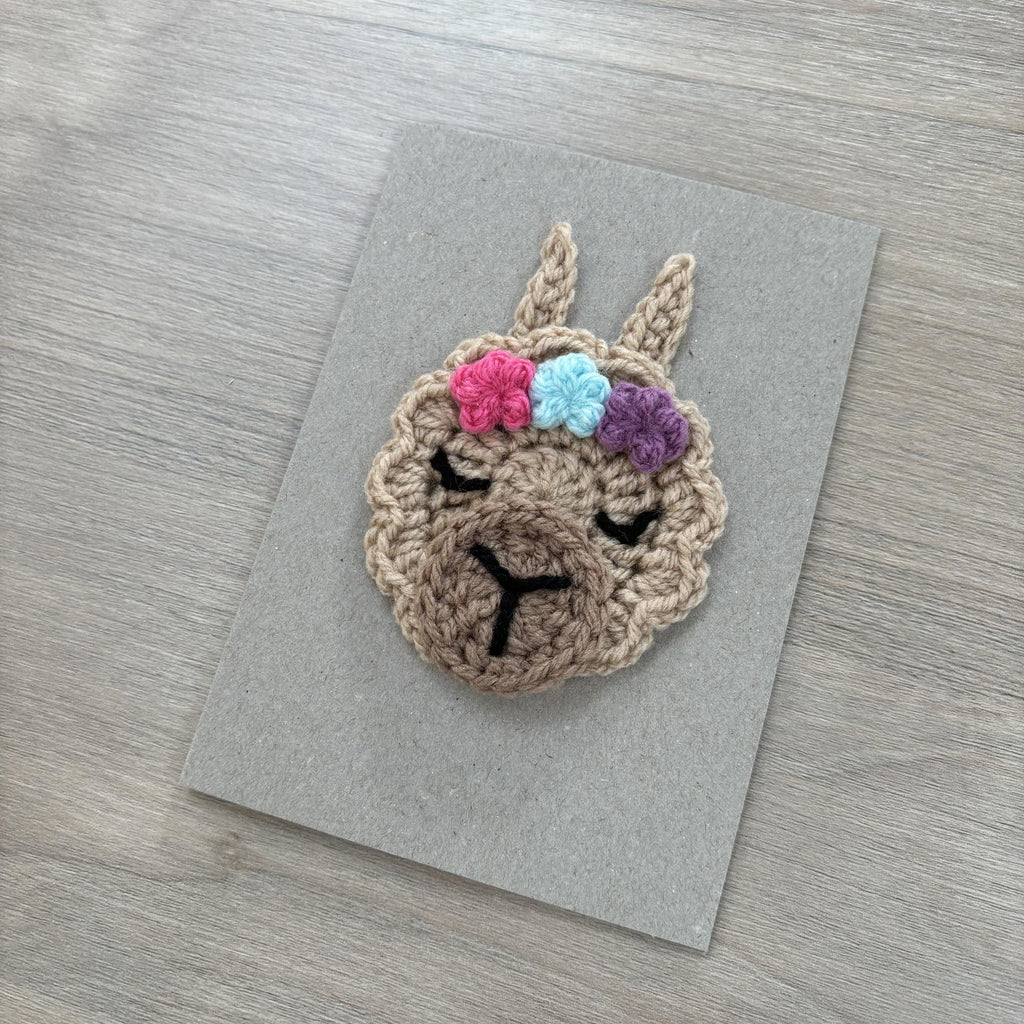 Crochet Llama 100% Recycled Greetings Card