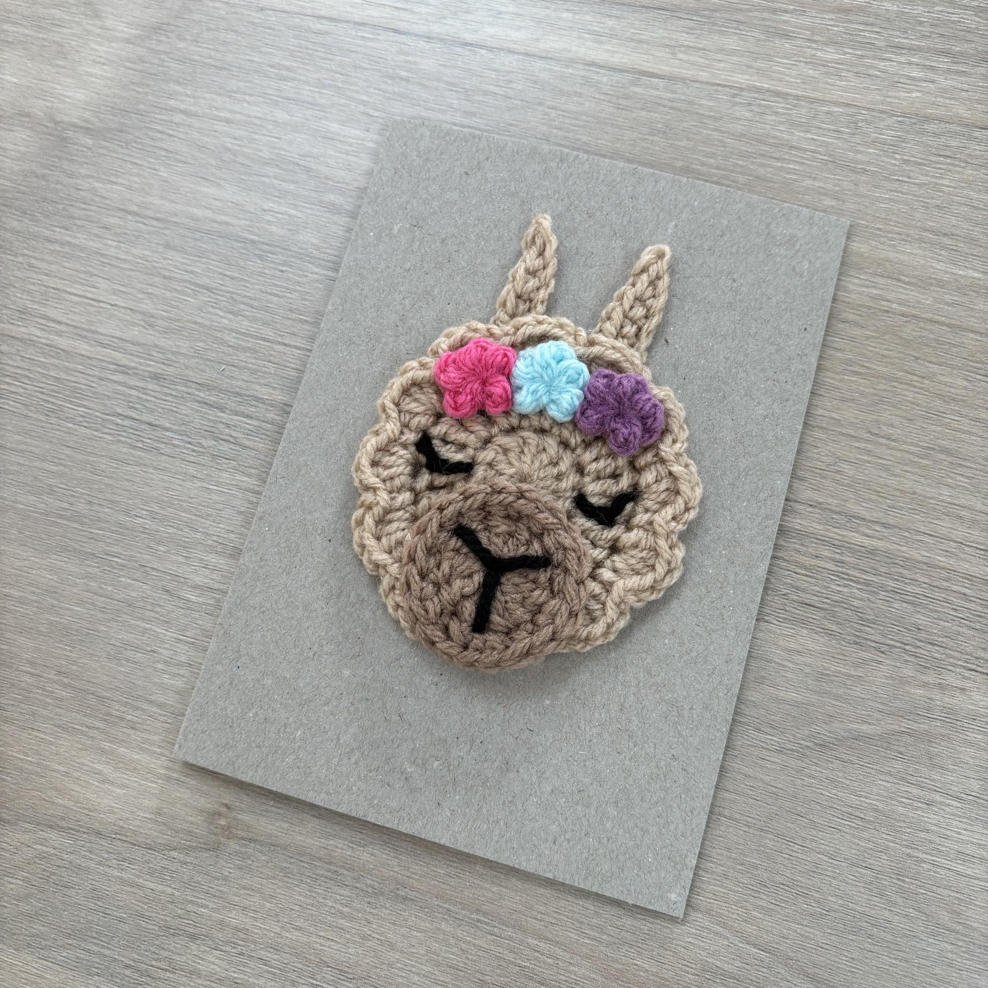 Crochet Llama 100% Recycled Greetings Card