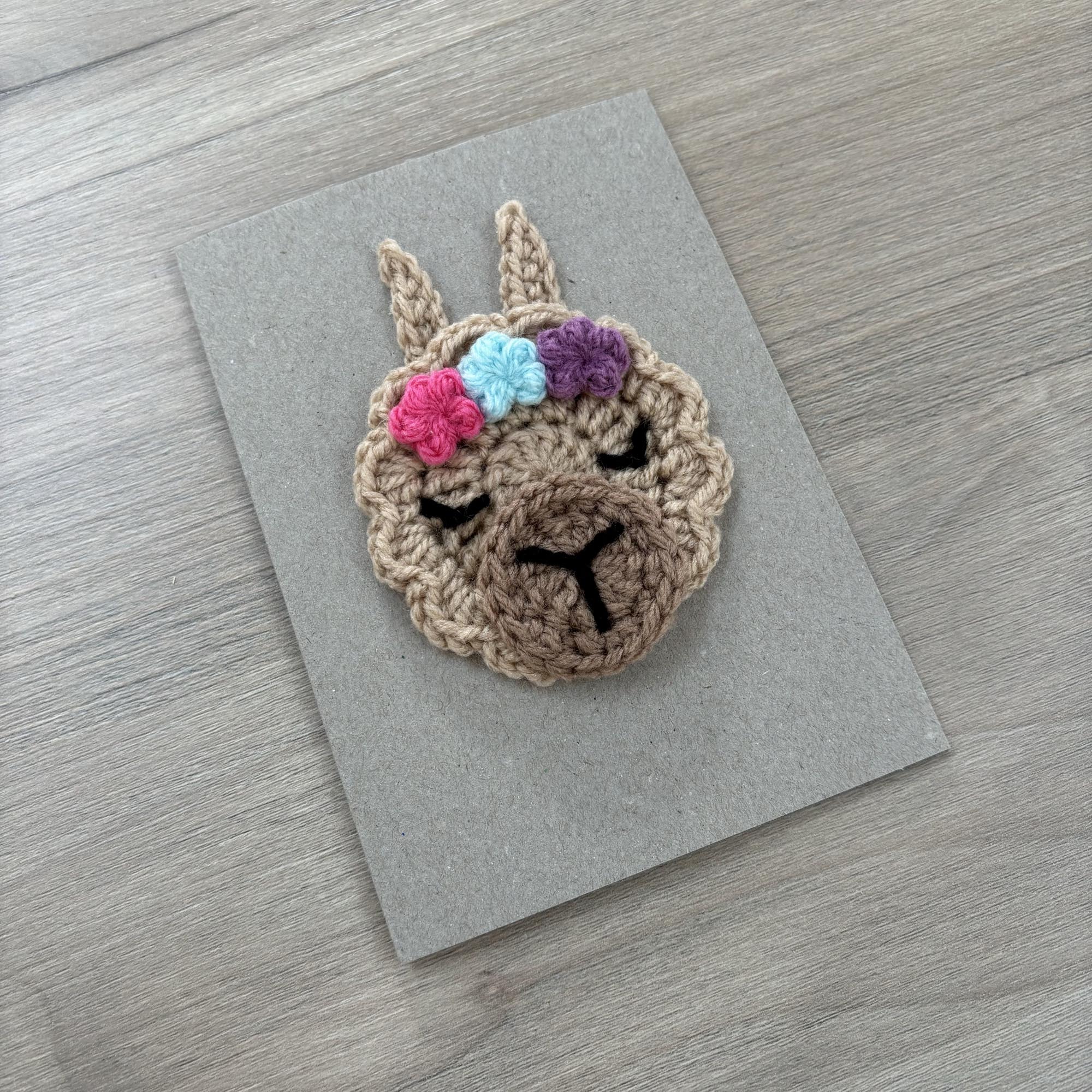 Crochet Llama 100% Recycled Greetings Card