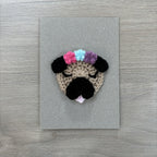 Crochet Pug 100% Recycled Greetings Card