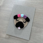 Crochet Pug 100% Recycled Greetings Card