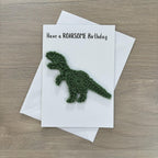 Crochet T-Rex Dinosaur 100% Recycled Birthday Card A6