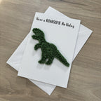 Crochet T-Rex Dinosaur 100% Recycled Birthday Card A6