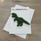 Crochet T-Rex Dinosaur 100% Recycled Birthday Card A6