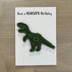 Crochet T-Rex Dinosaur 100% Recycled Birthday Card A6