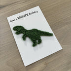 Crochet T-Rex Dinosaur 100% Recycled Birthday Card A6