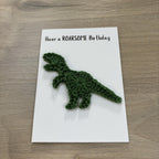 Crochet T-Rex Dinosaur 100% Recycled Birthday Card A6
