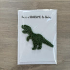 Crochet T-Rex Dinosaur 100% Recycled Birthday Card A6