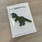 Crochet T-Rex Dinosaur 100% Recycled Birthday Card A6