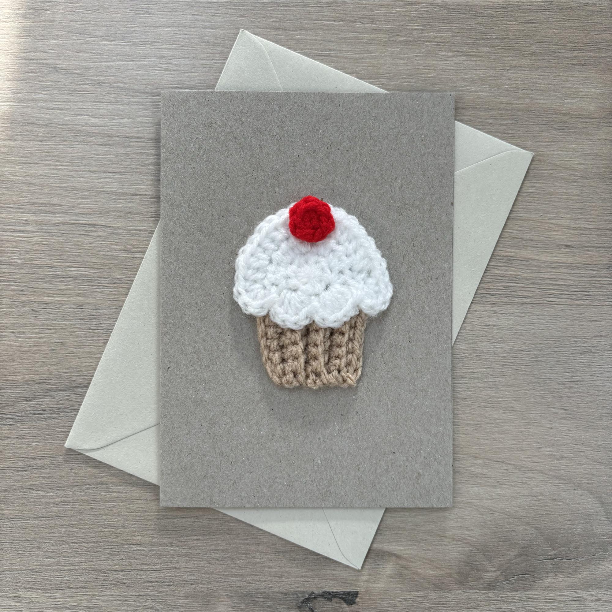 Crochet Cupcake 100% Recycled Greetings Card